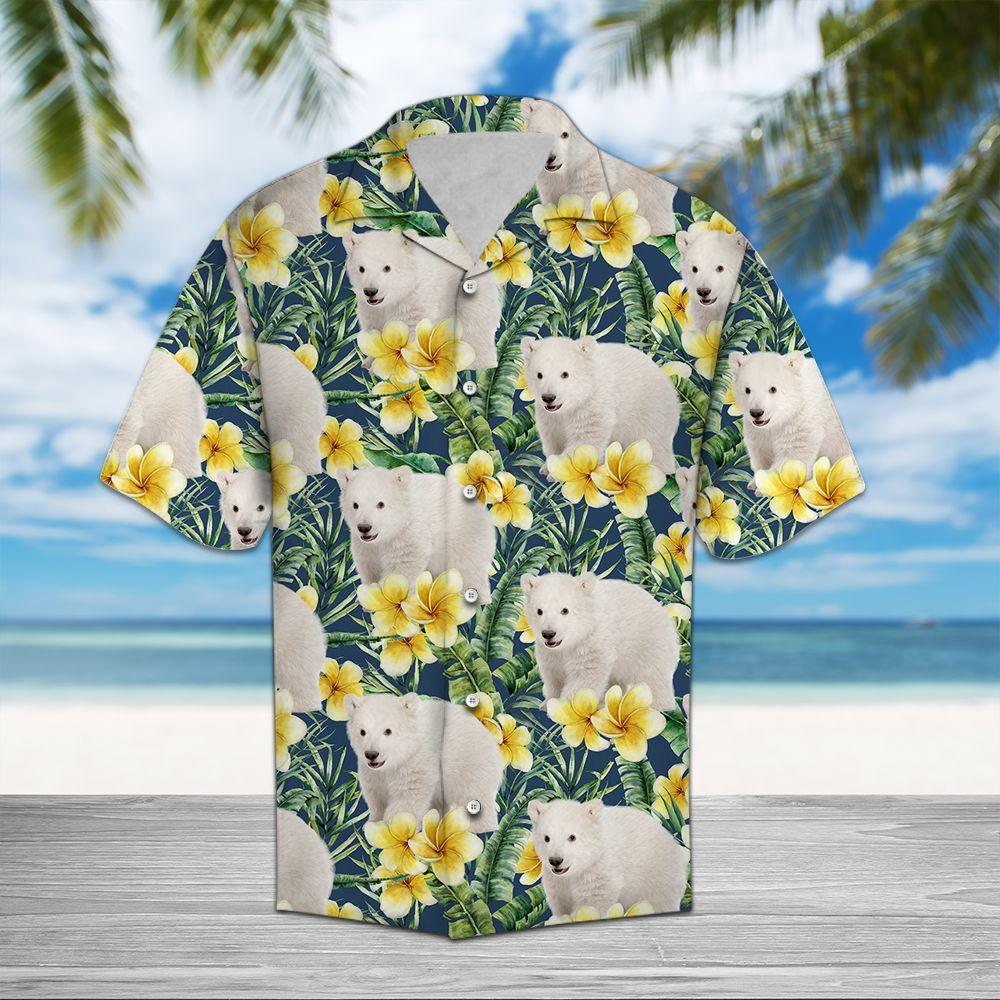 Polar Bear Frangipani Hawaii Shirt For Hawaii Aloha Ha28031