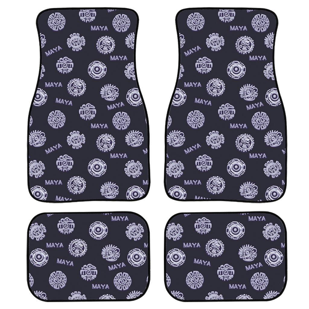 Maya Symbol Pattern Print Front And Back Car Floor Mats, Front Car Mat