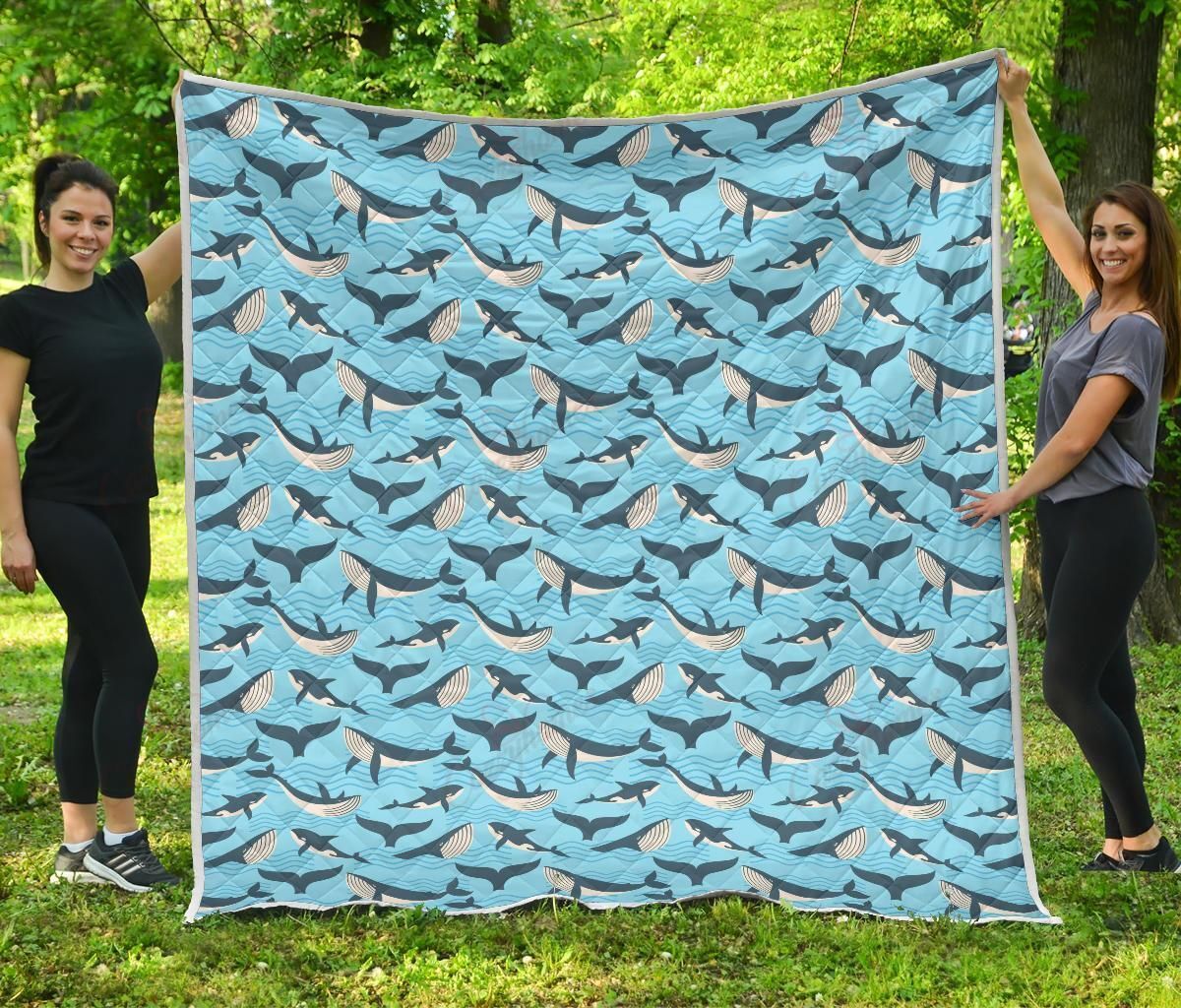 Whale Pattern XL0104684CL Quilt Blanket