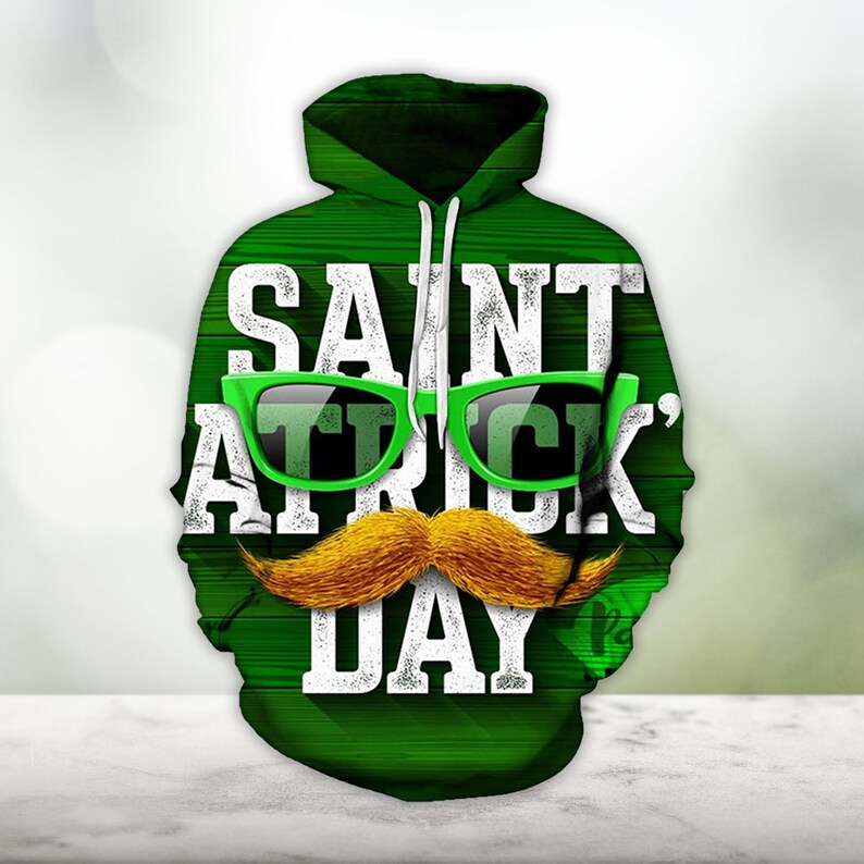 St. Patrick’S Day Casual 3D Digital Printing Hoodie Gift For Friends Birthday Holiday