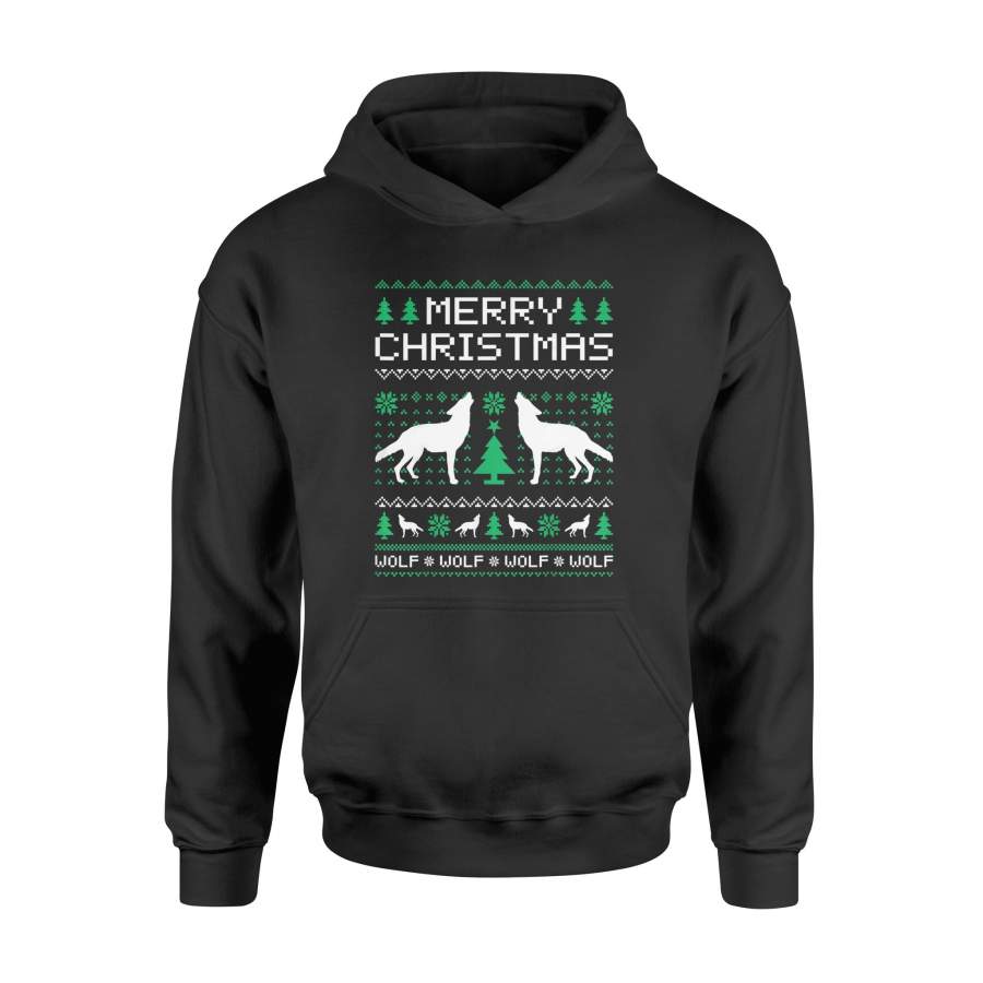 Wolf Ugly Christmas Sweater T-shirt – Standard Hoodie