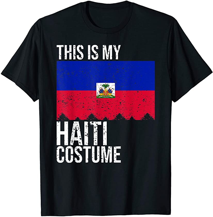 Vintage This is my Haiti Flag Costume For Halloween T-Shirt