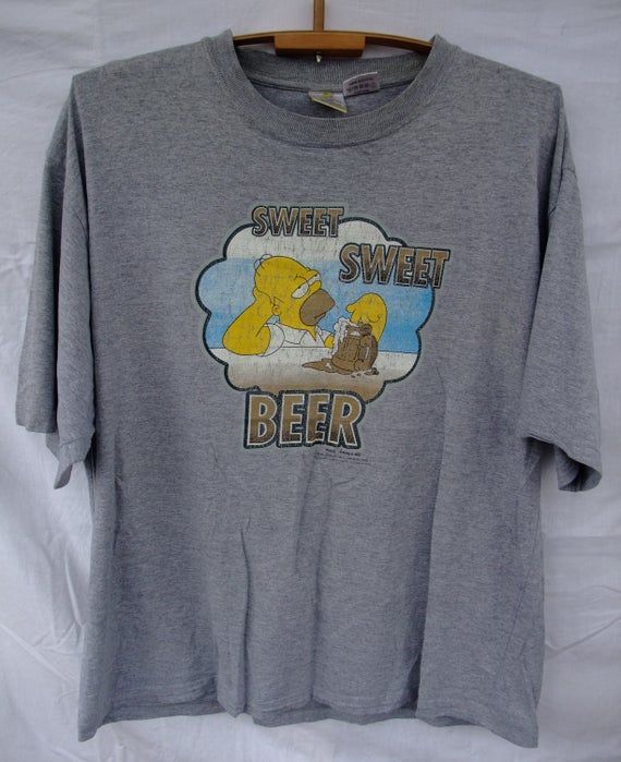 Shirt The Simpsons 2000 Sweet Sweet Beer Homer Simpson Matt Groering Vintage Shirt Gray Shirt