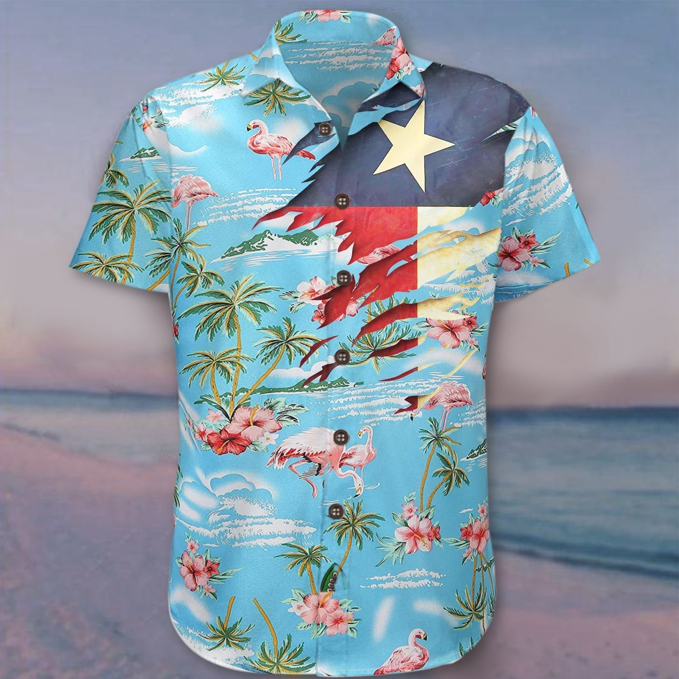 Texas Hawaii Shirt Flag Flamingo Summer Beach Men Unique Gift For Him Ha71721