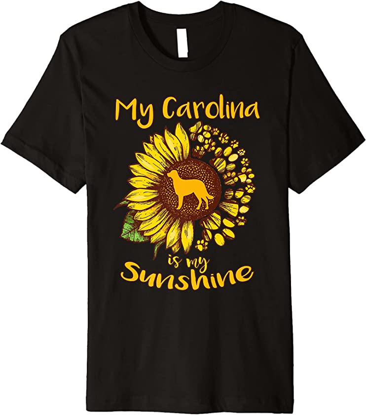 My Carolina Dog is My Sunshine Sunflower Dog Paw Puppy Lover Premium T-Shirt