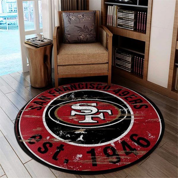 The 20 Rug San Francisco 49ers Living Room Round Carpet RR111107, Christmas Gift Floor Decor