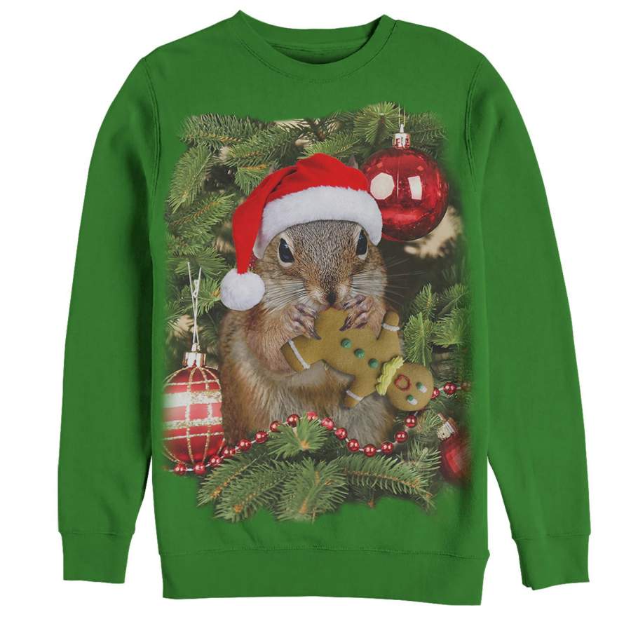 LOST GODS Men’s Ugly Christmas Squirrel Cookie Sweatshirt Thanksgiving Day 2022 Gift