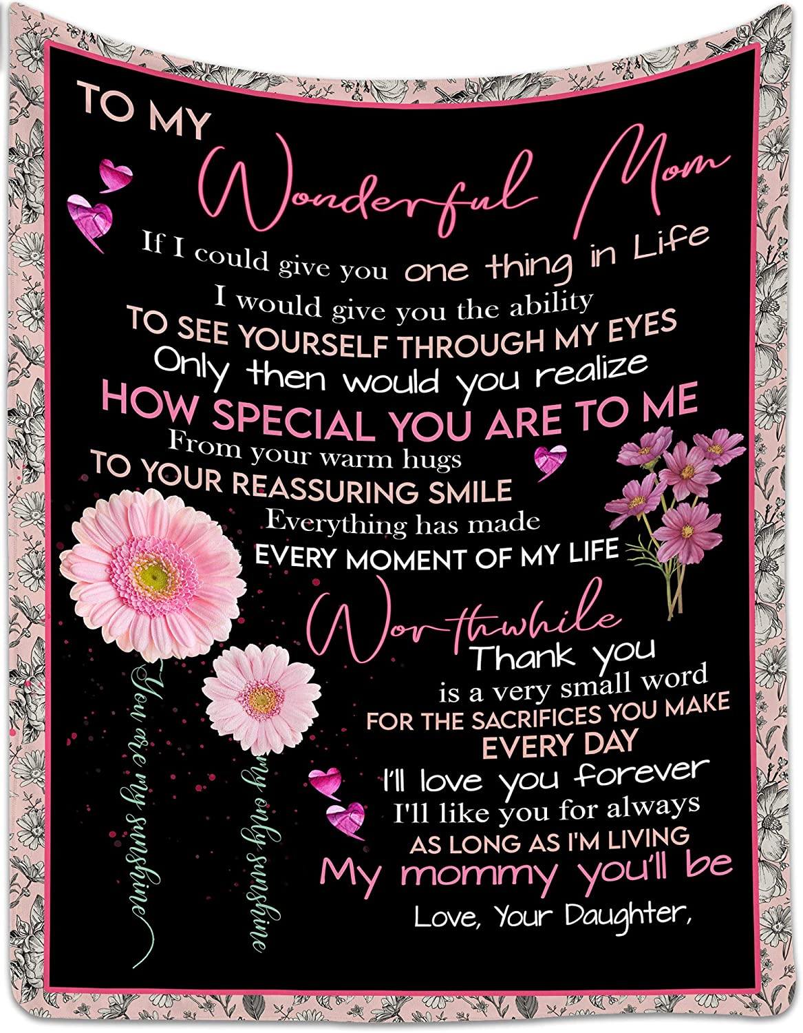 To My Wonderful Mom – Gift For Mom For Mother’S Day, Unique Gifts Home Decor Gift For Family – Sherpa Blanket Fleece Blanket