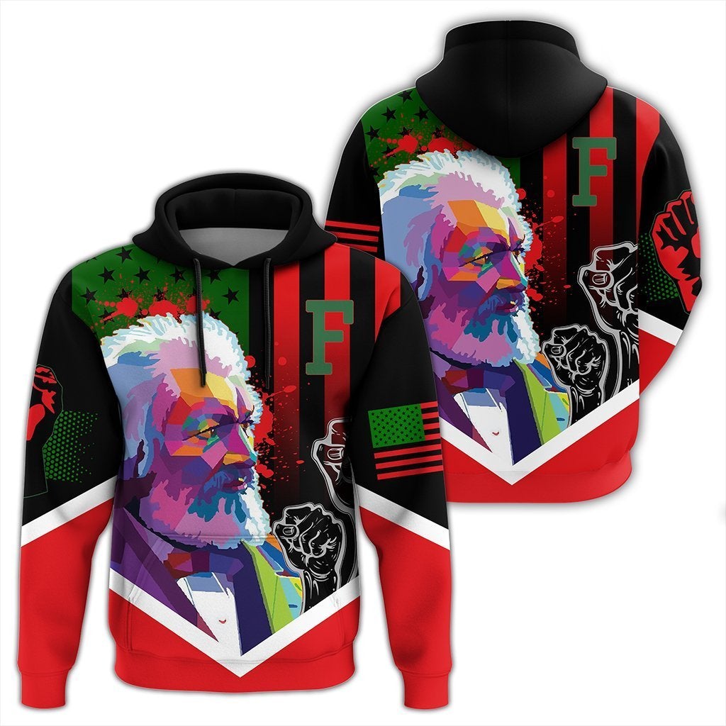 Wonderprint Hoodie – African American Flag Frederick Douglass Hoodie