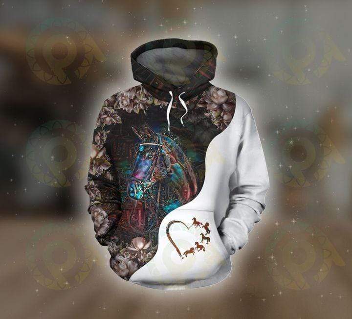 Horse beautiful flower Hoodie 3D #V