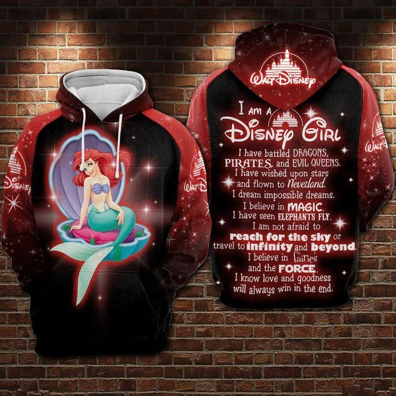 Ariel The Little Mermaid 3D All Over Printed Shirt, Sweatshirt, Hoodie, Bomber Jacket Size S – 5Xl