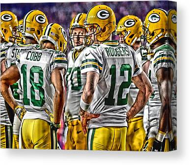 Green Bay Packers Team Art 2 Joe Hamilton Canvas Print