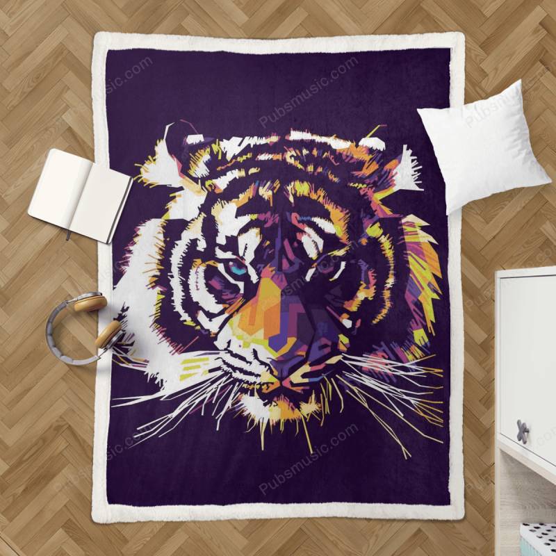 tiger on wpap style – Animals Sherpa Fleece Blanket