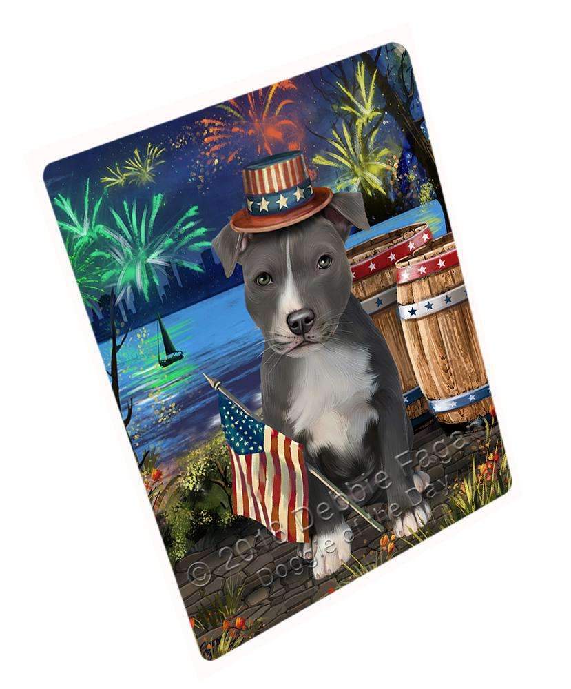 4Th Of July Independence Day Fireworks American Staffordshire Terrier Dog At The Lake Blanket Blnkt75765