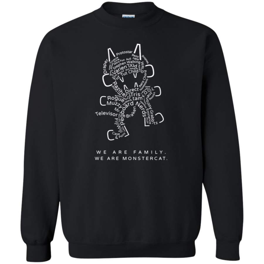 AGR MonsterCat Letter Crewneck Pullover Sweatshirt