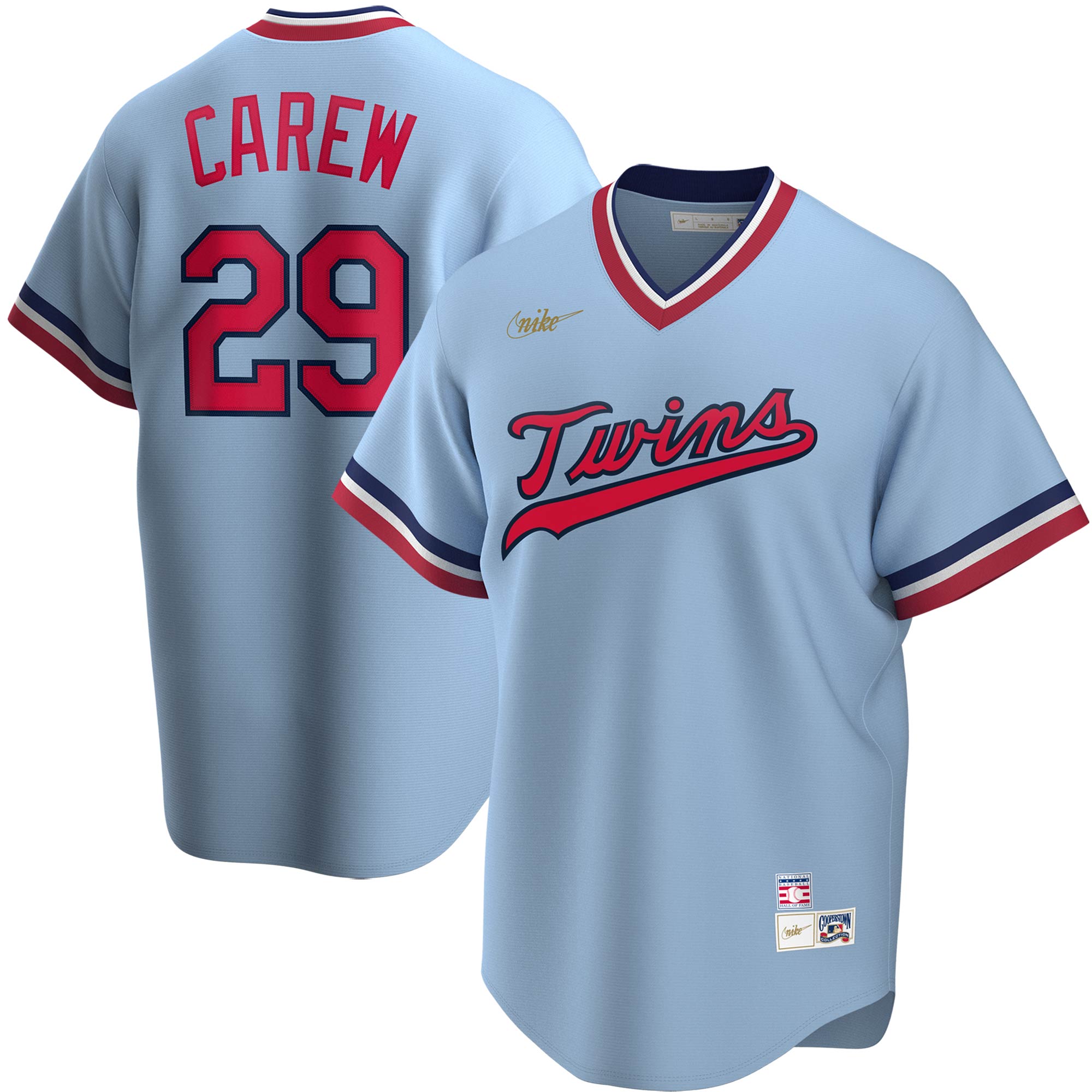 Men’s Minnesota Twins Rod Carew Light Blue Road Cooperstown Collection Player Jersey