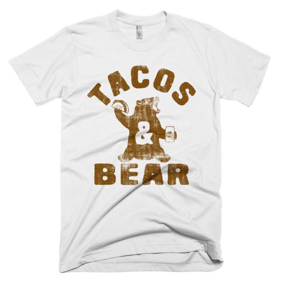 Tacos & Bear (Brown Print) Unisex T-Shirt