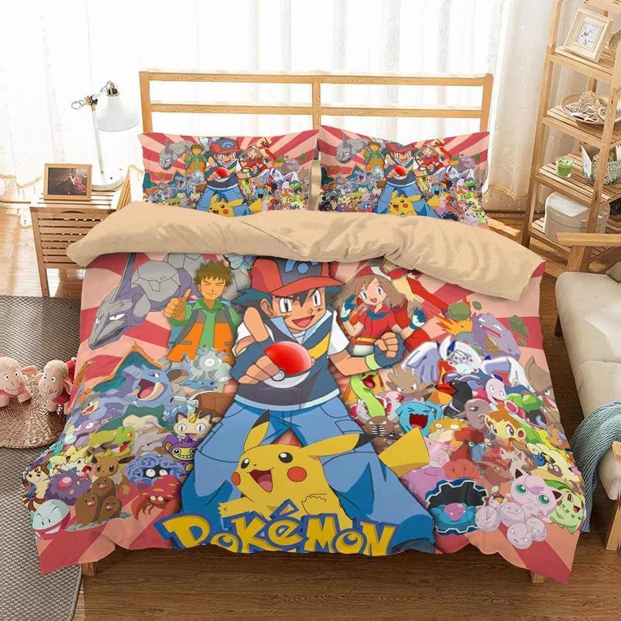 3D Customize Pokemon Bedding Set Duvet Cover Set Bedroom SetBedlinen