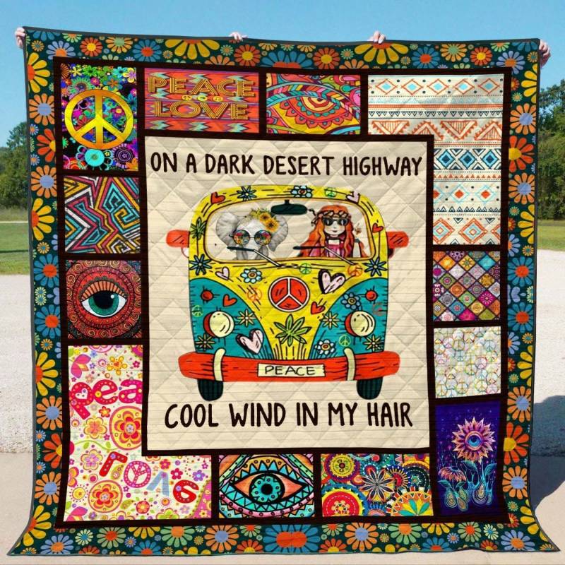 Hippie Girl Elephant ZL Quilt