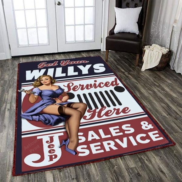 Jeep Willy Rug 05168 Living Room Rugs, Bedroom Rugs, Kitchen Rugs