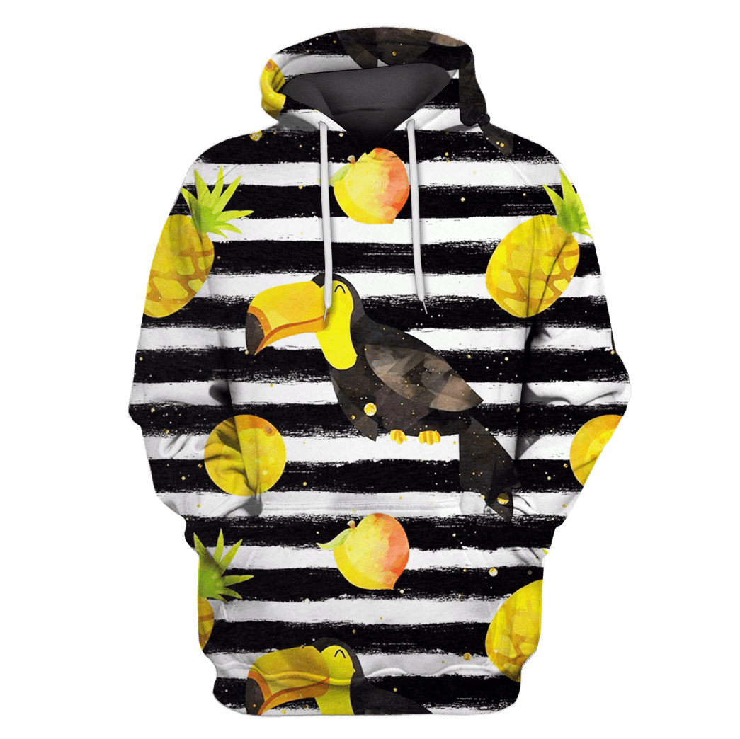 Bird with lemons and pineapple Custom T-shirt – Hoodies Apparel