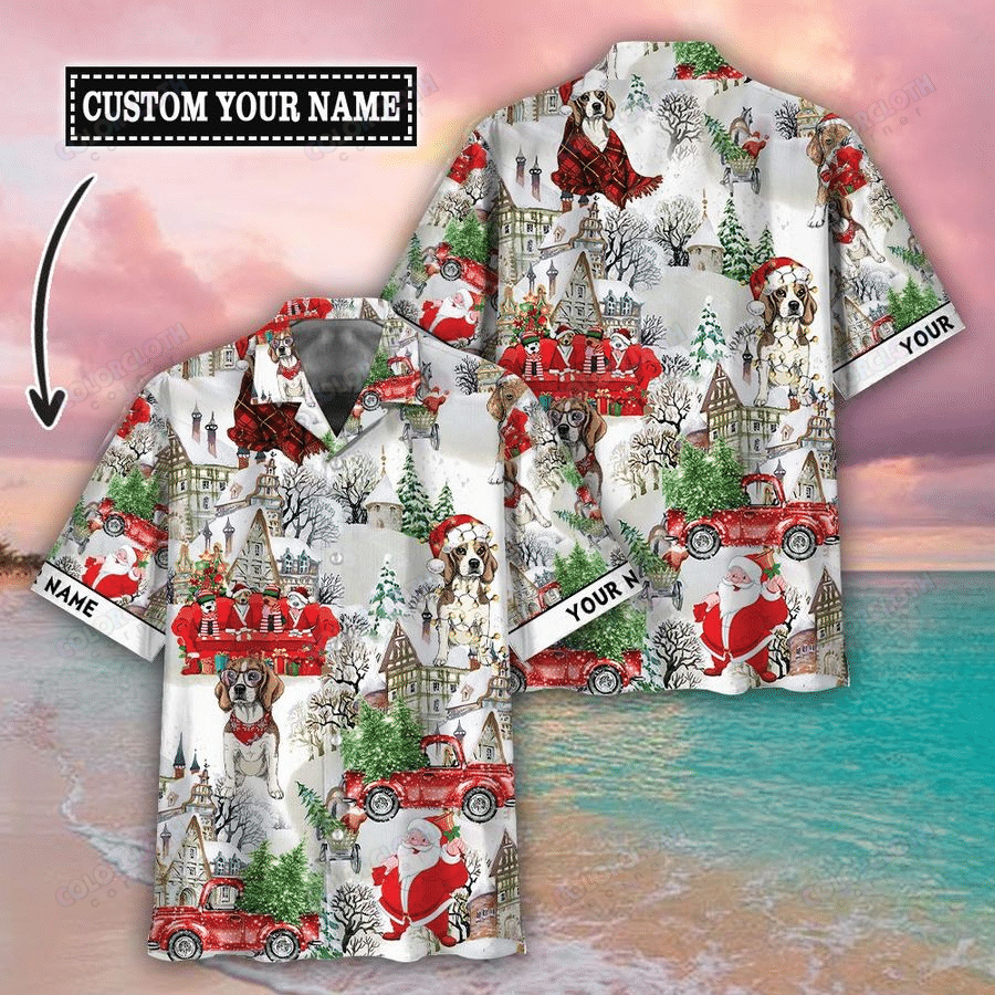 Personalized Christmas Dog Hawaii Shirt Ha37347