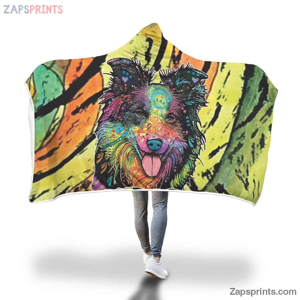 Border Collie Design Hooded Blanket – Dean Russo Art