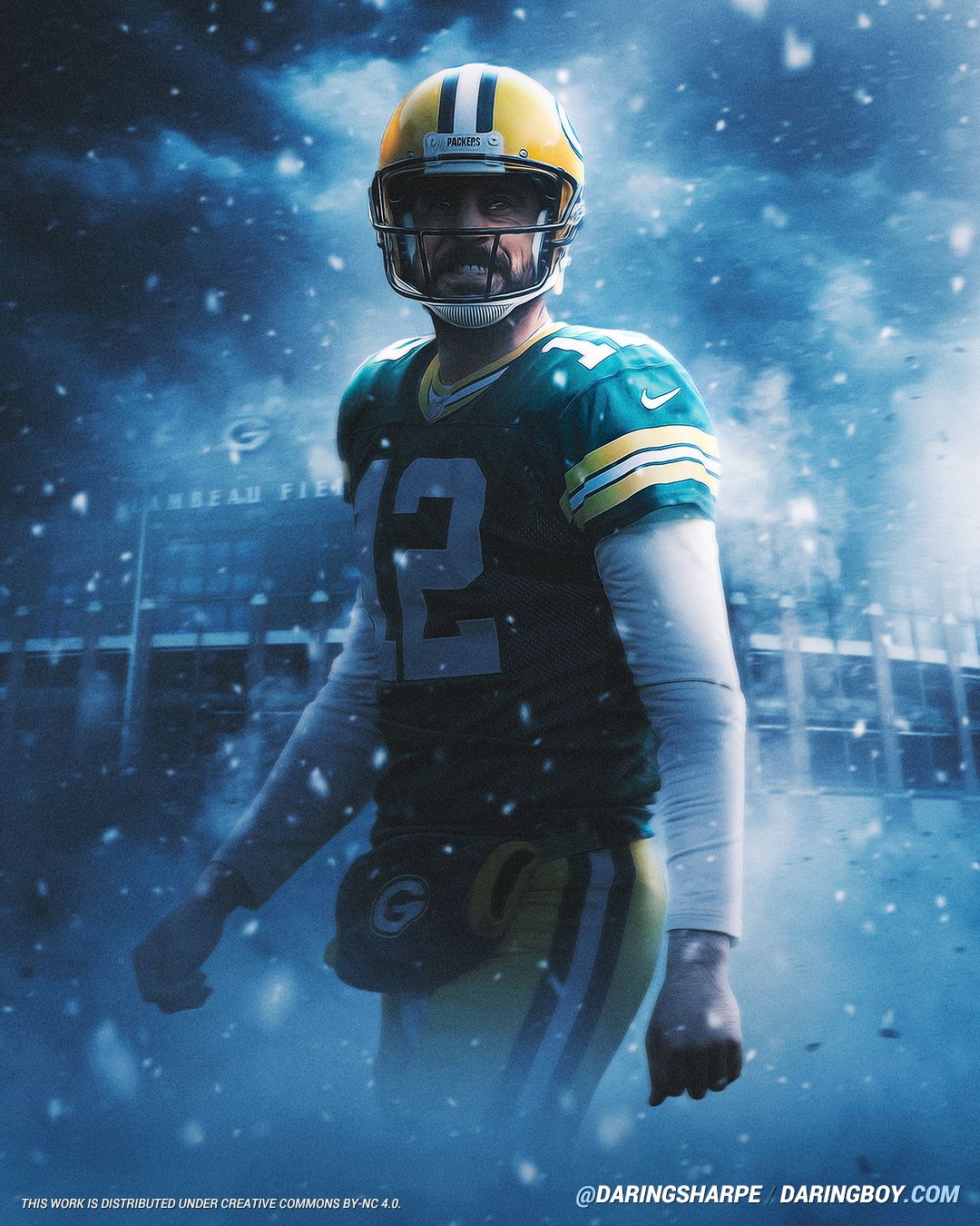 Green Bay Packers Aaron Rodgers #12 Poster For Fans poster canvas