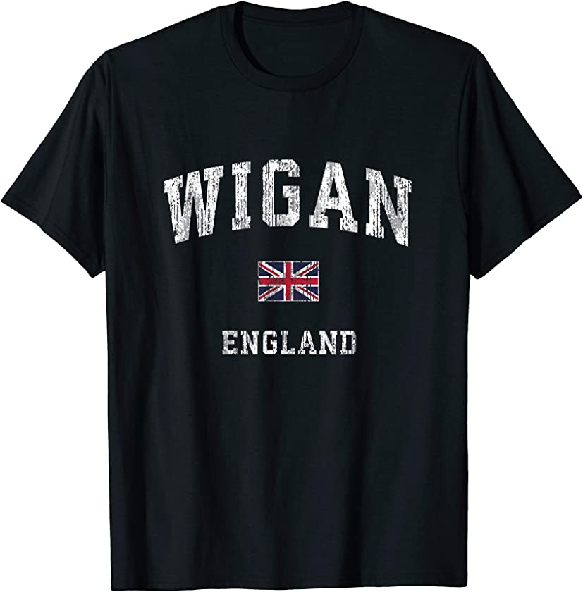 Wigan England Vintage Athletic Sports Design T-Shirt