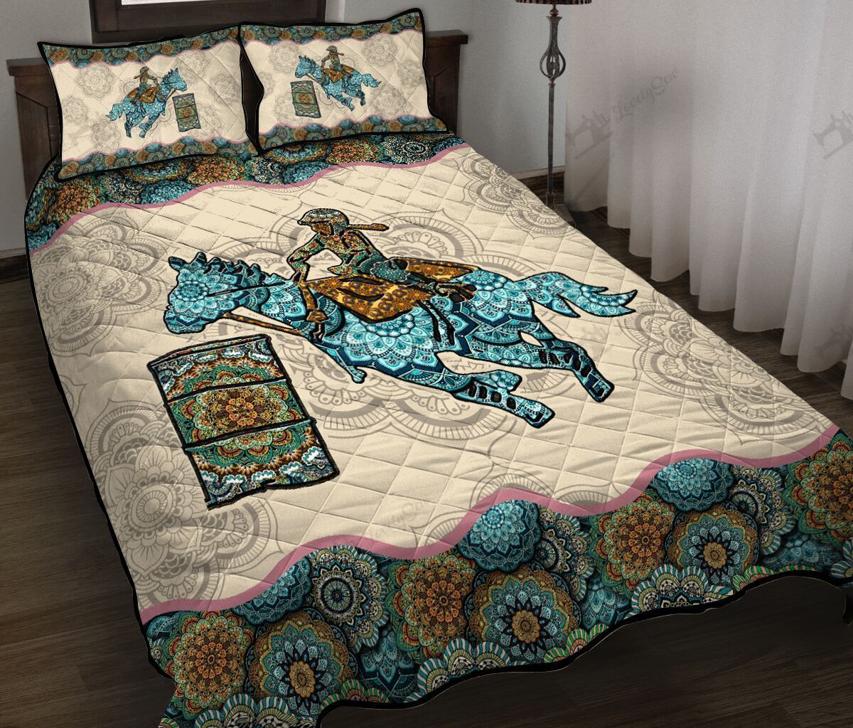 Young Girl Barrel Racing Quilt Bed Set & Quilt Blanket