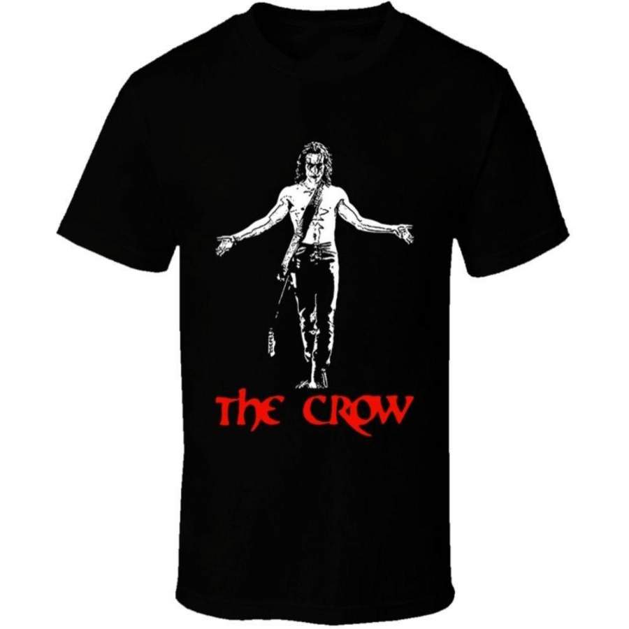 Mens The Crow Brandon Lee Movie Classic Cult Film Fan T Shirt Round Neck Short Sleeves Tops Clothing