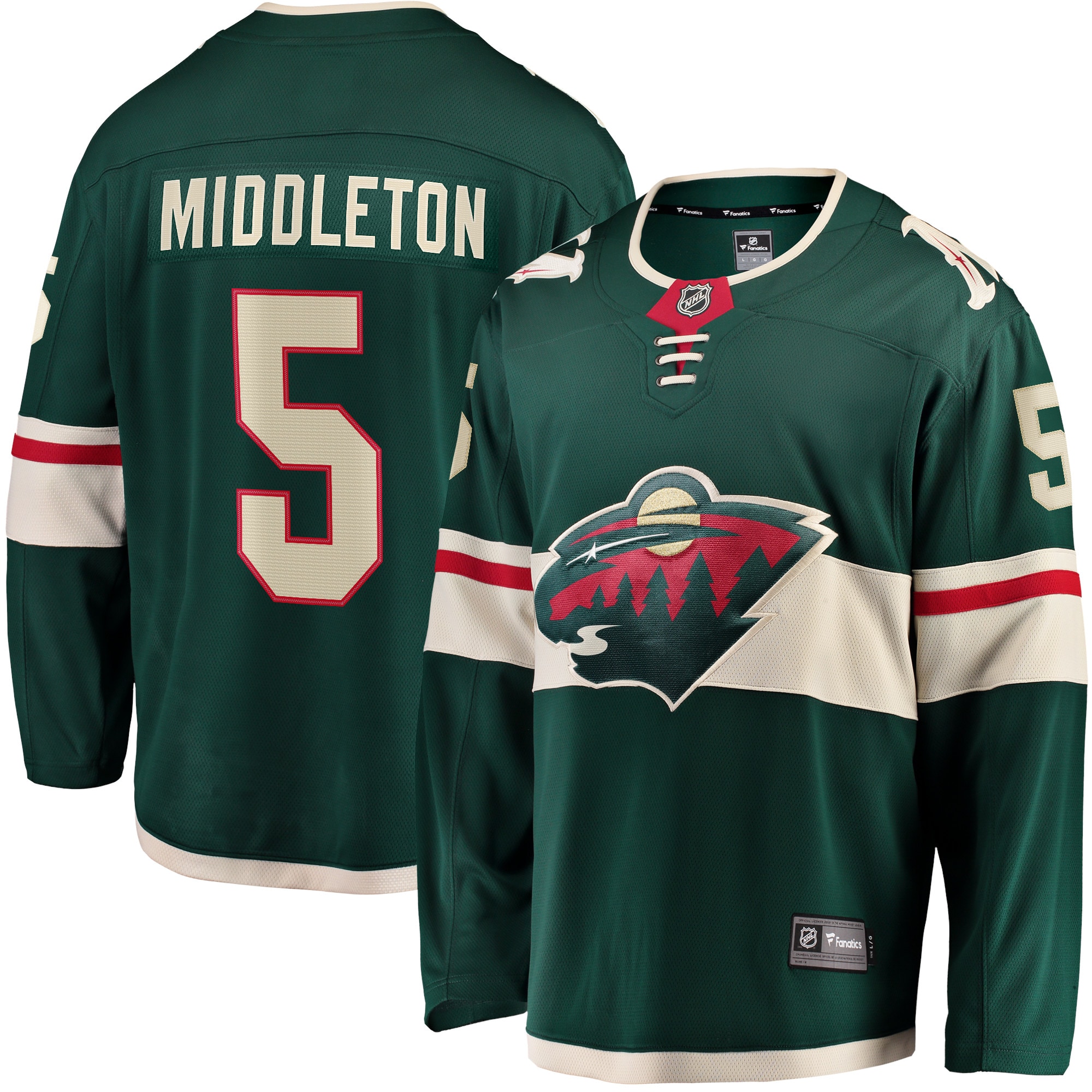 Jake Middleton Minnesota Wild Branded Home Breakaway Player Jersey – Green