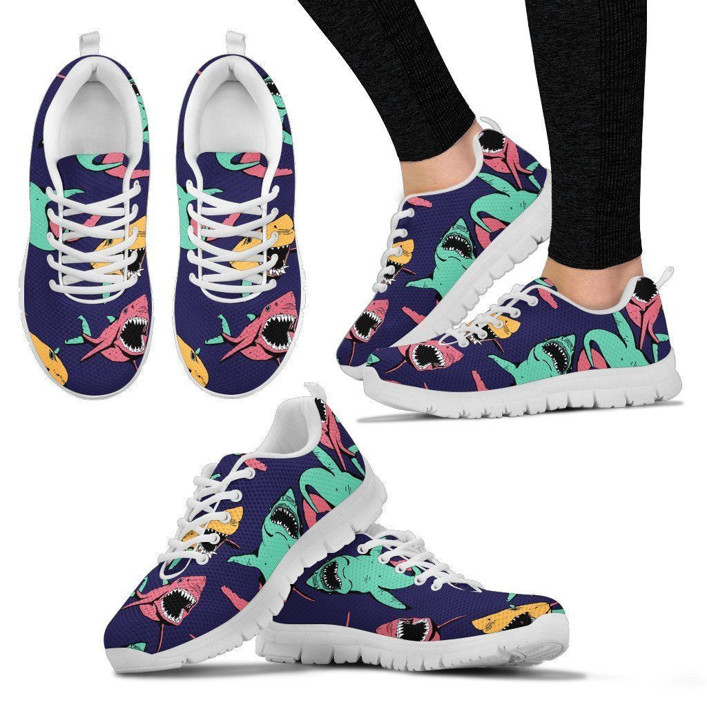 Shark Bite Sea Color Print Sneakers