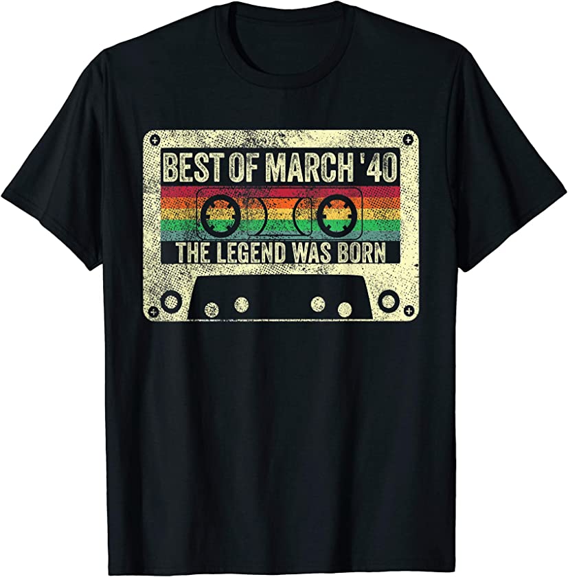 Born March 1940 80th Birthday Gift Vintage 80 Years Old T-Shirt