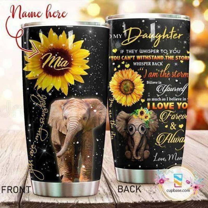 Artsyhomes [Tumbler] You Are My Sunshine Elephant Personalized Black Tumbler 630