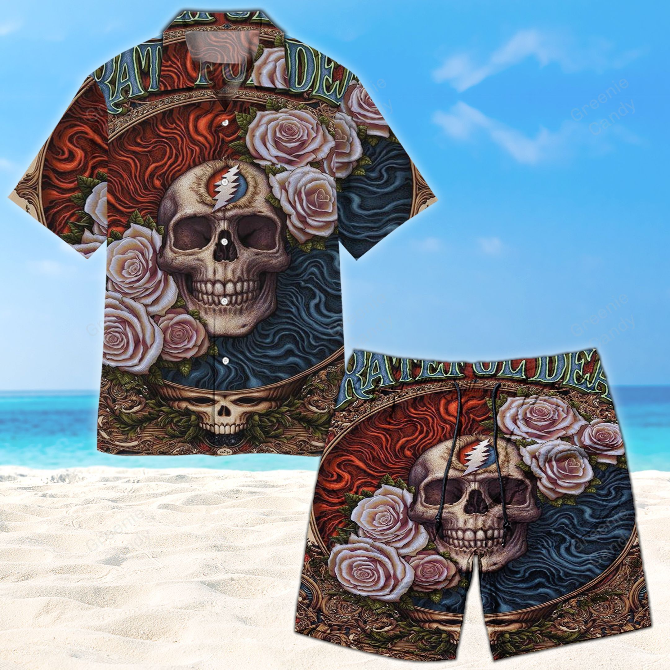 Thankful Dead Unisex Hawaiian Beach Short Ha51807