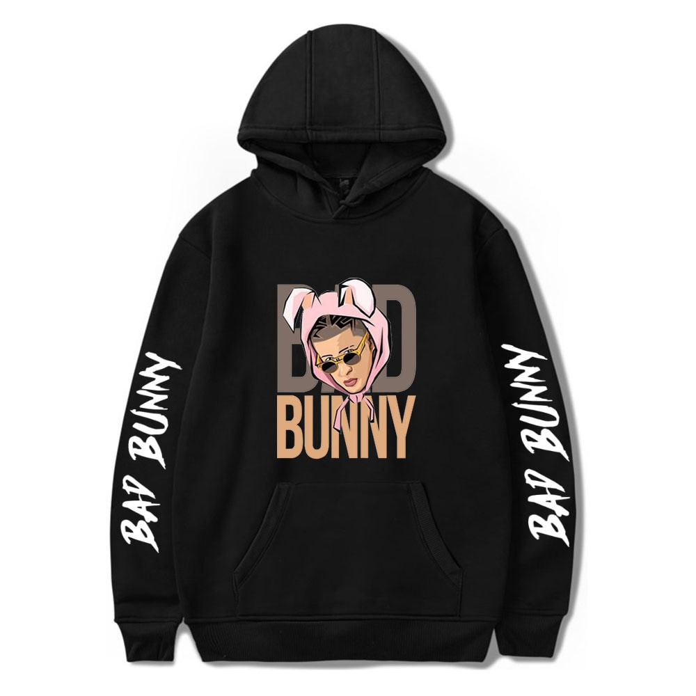 Bad Bunny Merch Bad Bunny Pullover Hooded Sweatshirt