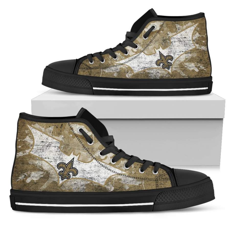 Batman Style New Orleans Saints High Top Shoes