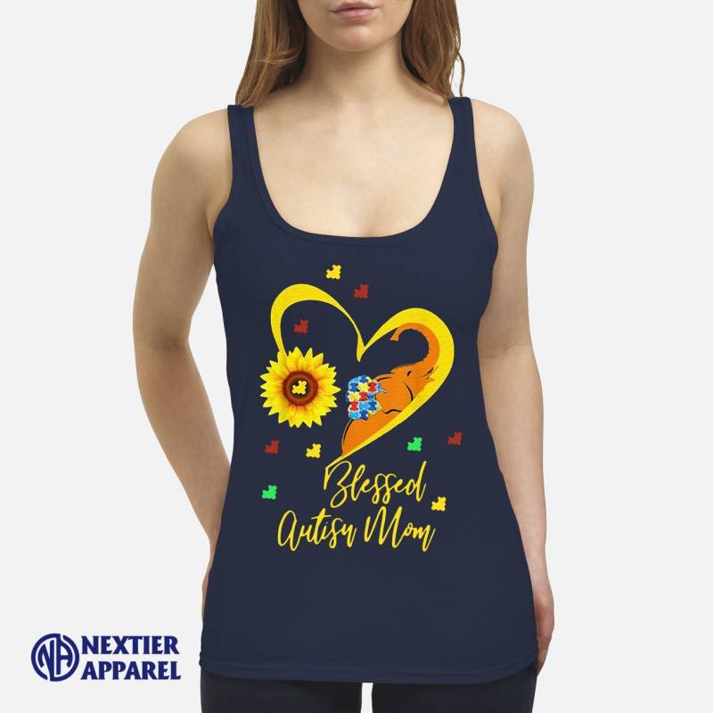 Sunflower Elephant Blessed Autism Mom Autism Awareness Women’s T-Shirt Women’s Tank Top