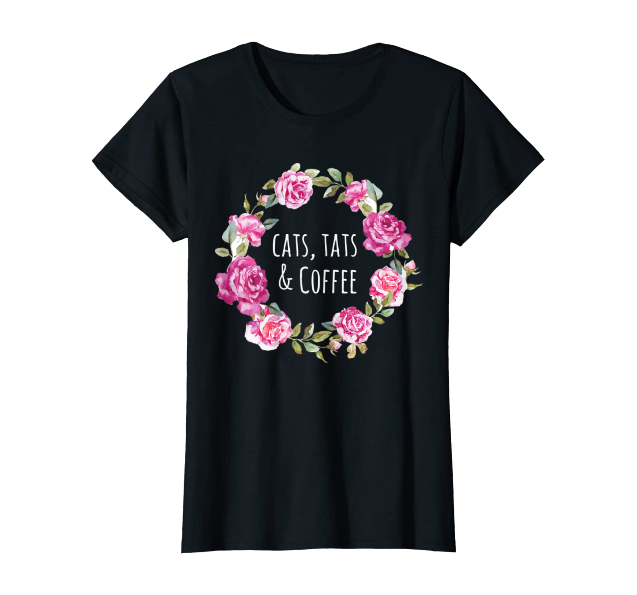 Womens Cats Tats & Coffee Shirt Tattoos Cat Mom