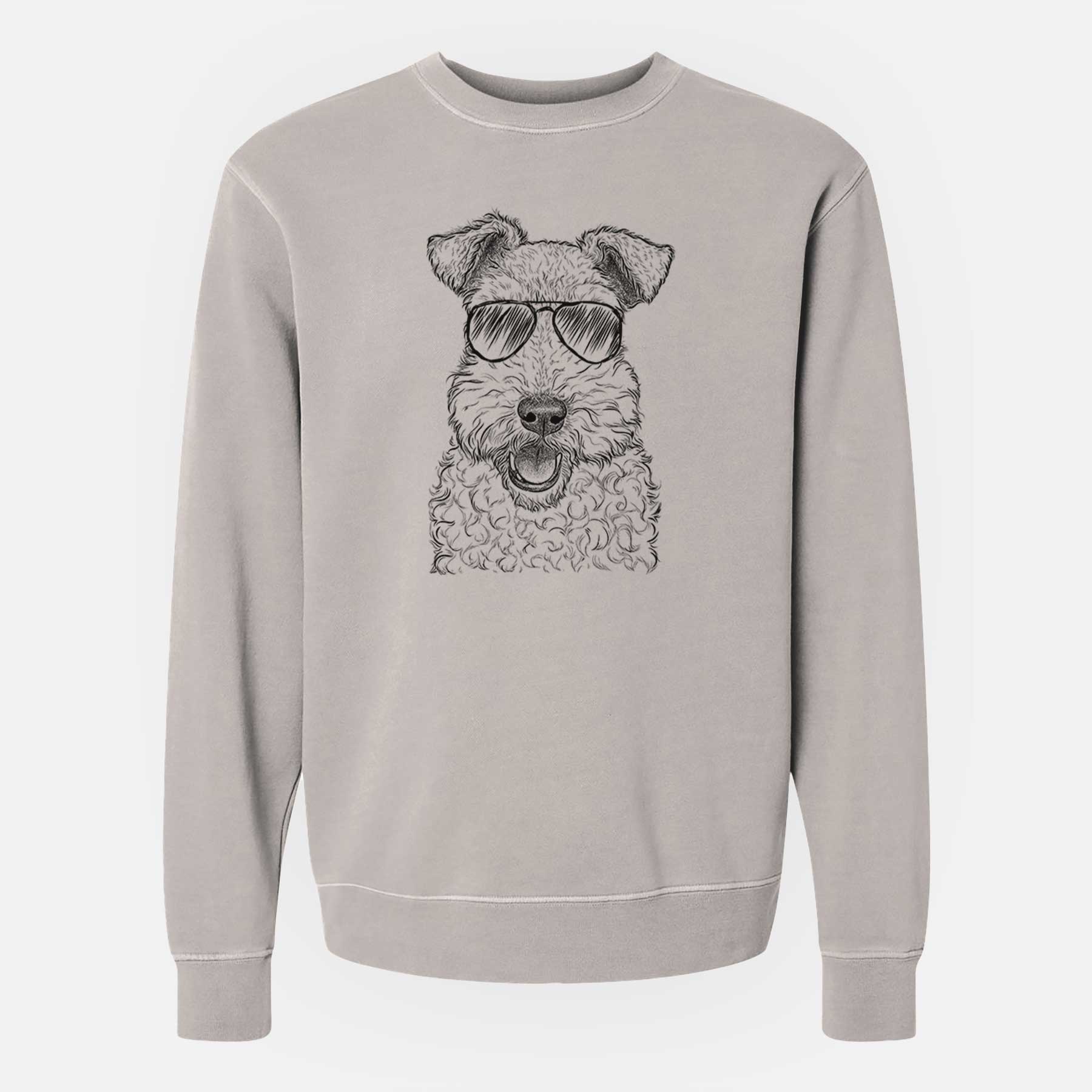 Aviator Ted The Wire Fox Terrier – Unisex Pigment Dyed Crew Sweatshirt