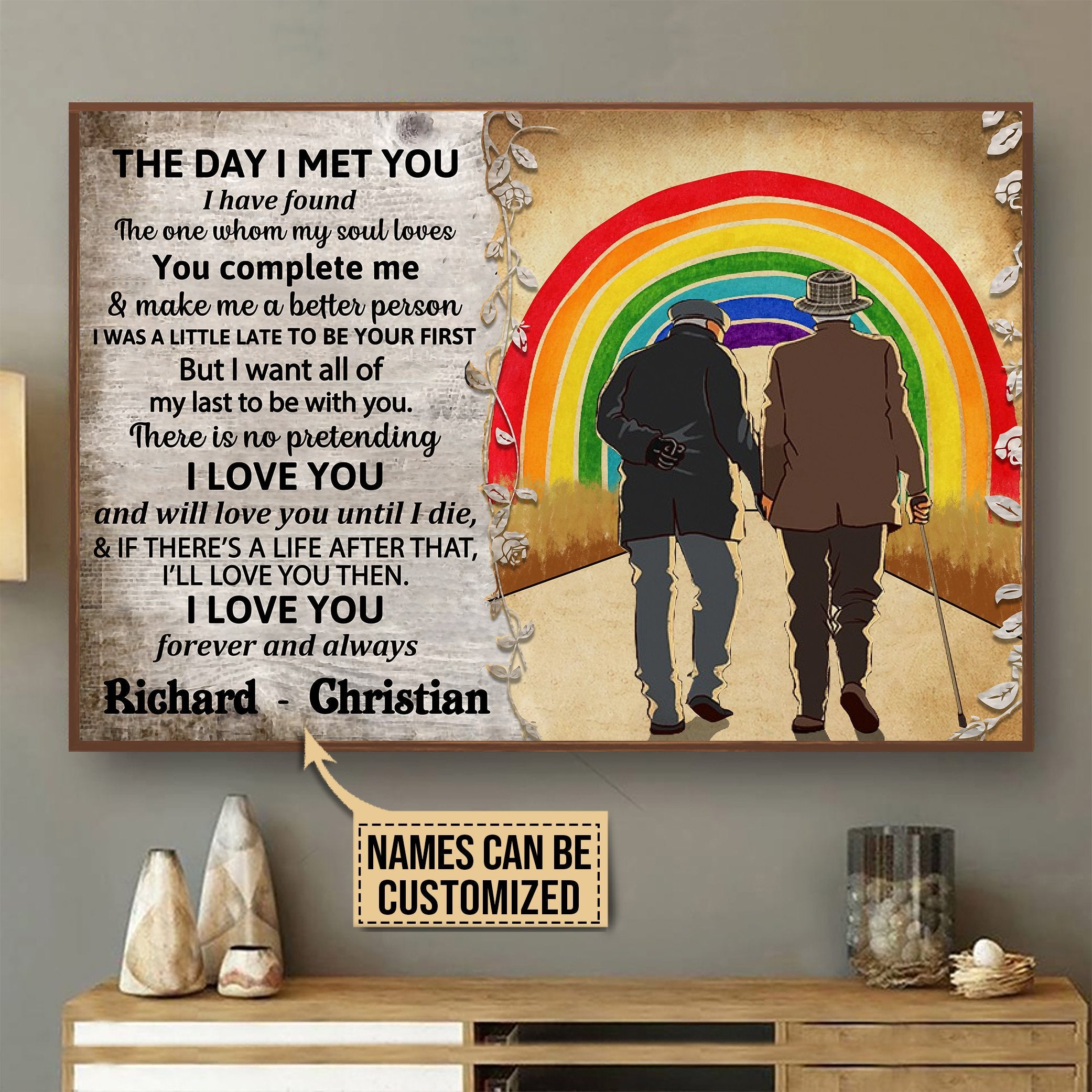 Aeticon Gifts Personalized Pride The Day I Met You Canvas Mom Dad Gift Home Decor