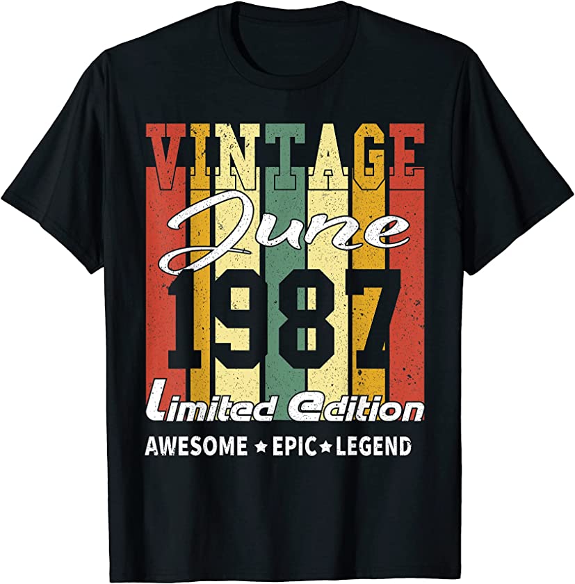 Vintage Limited Edition Birthday Decoration June 1987 T-Shirt