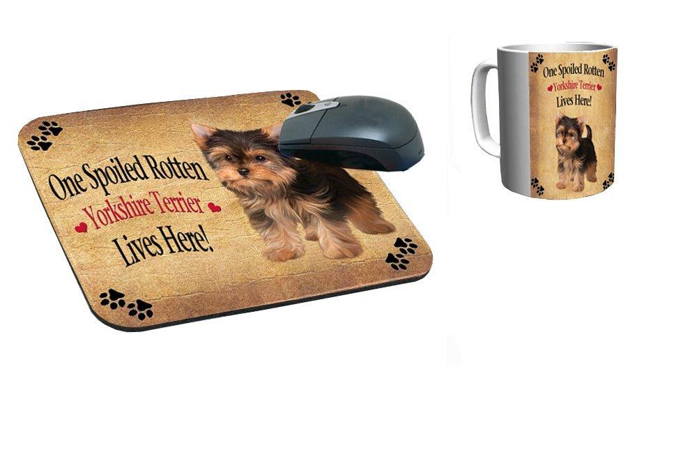 Spoiled Rotten Yorkshire Terrier Puppy Dog Mug & Mousepad Combo Gift Set