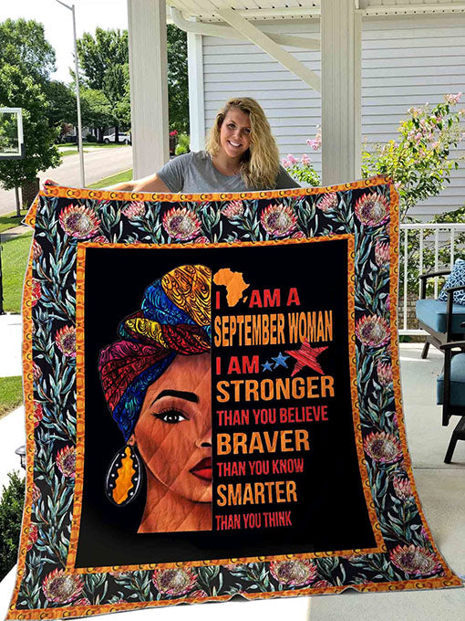 September African Woman I Am Stronger Than You Believe Quilt Blanket Great Customized Gifts For Birthday Christmas Thanksgiving Perfect Gifts