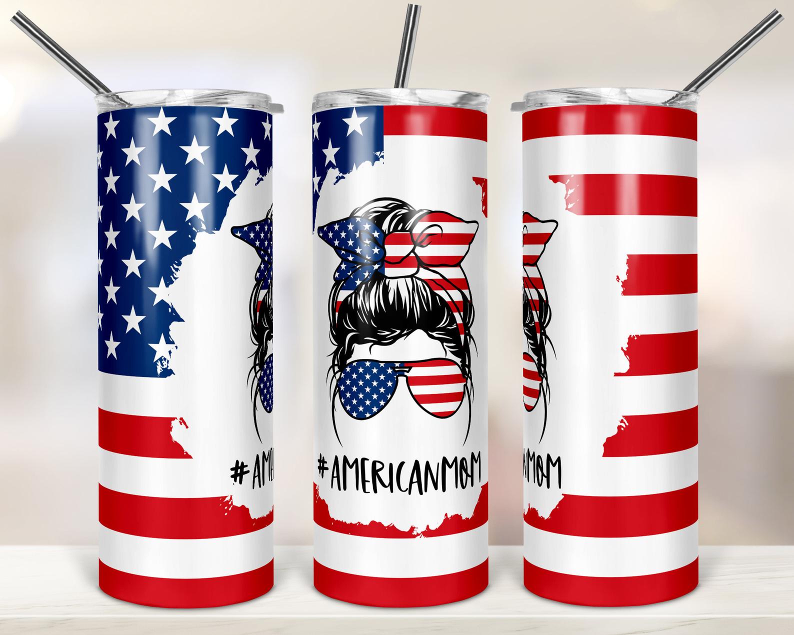 4Th Of July Gift, Mom Life 20Oz Skinny Tumbler