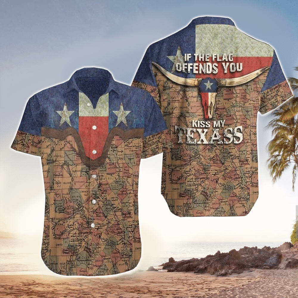 If The Flag Offends You Kiss My Texas Cipi Hawaii Shirt Aloha Ha43515