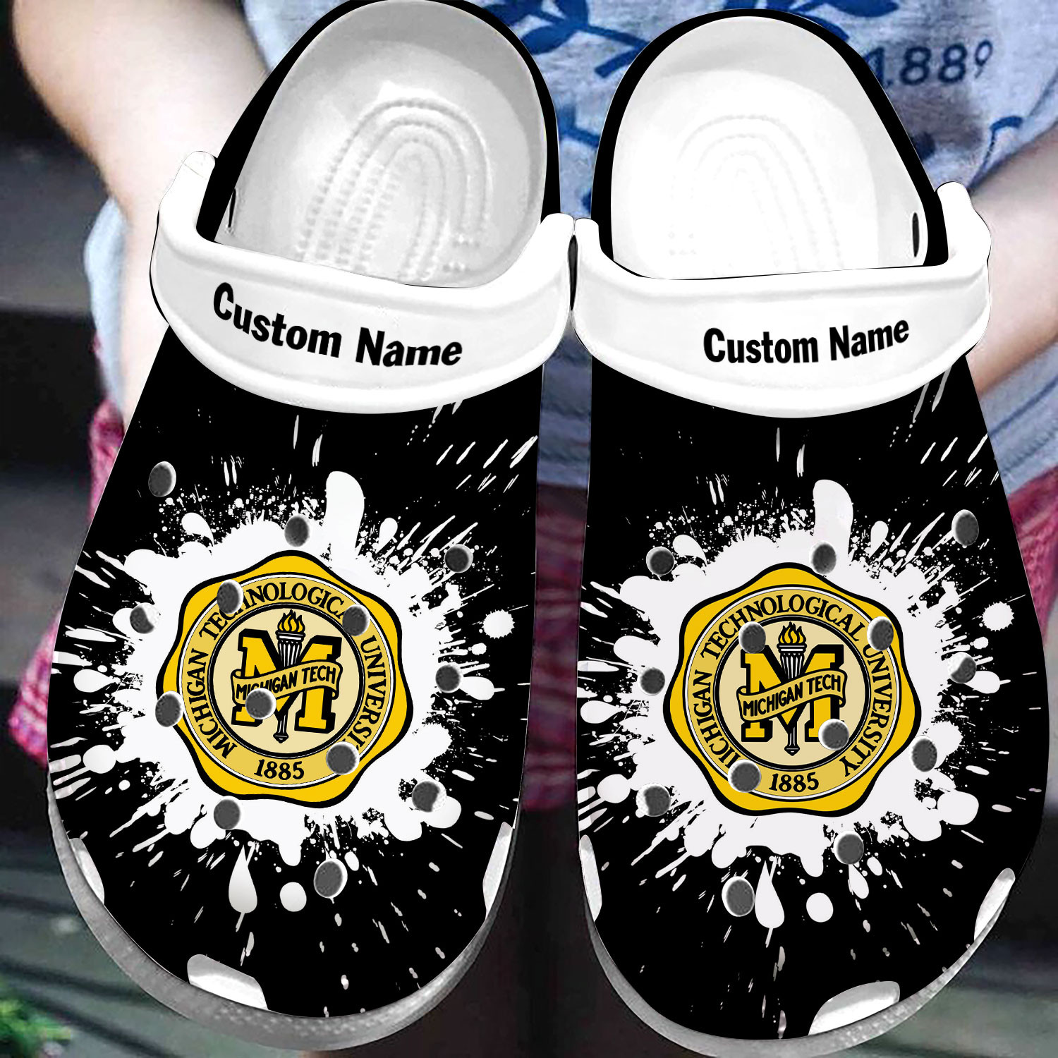 Custom Name Proud Michigan Technological University Clog Shoes #Dh