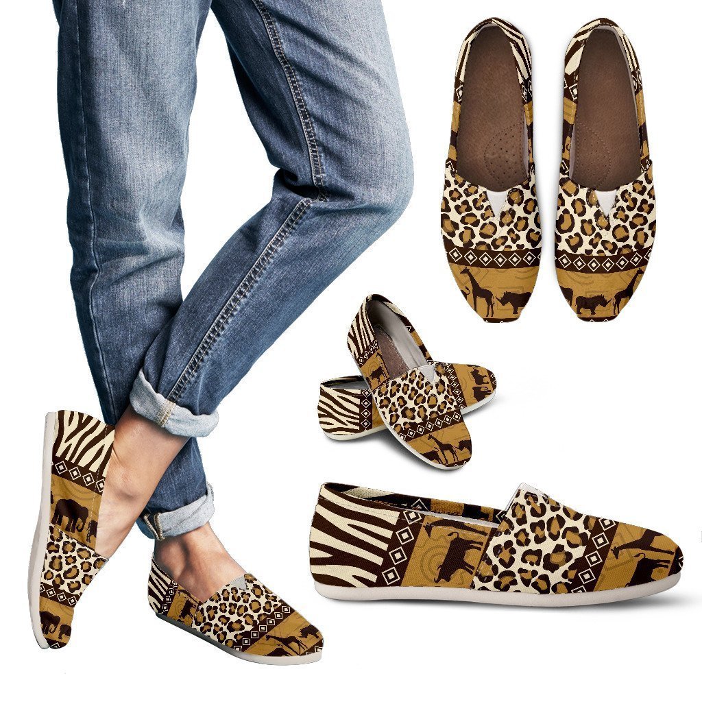 Zebra Leopard Skin Safari Women Casual Shoes