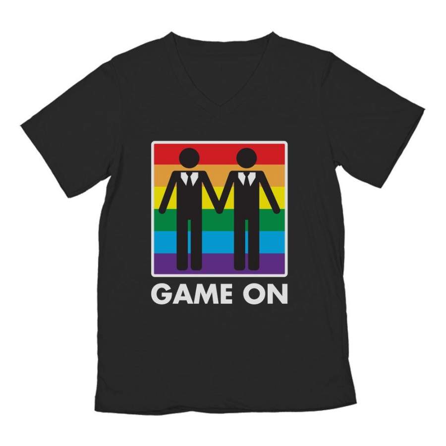 Game On! Same Sex Marriage Gay Couples Equality Love & Pride V-Neck T-Shirt